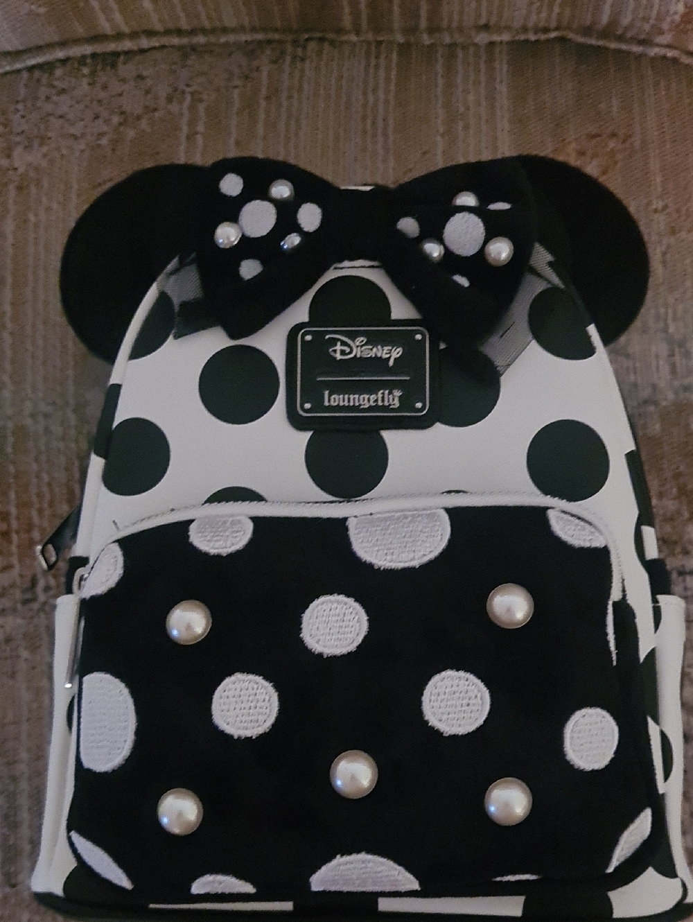 Loungefly Minnie Polka Dot Pearl Mini Backpack